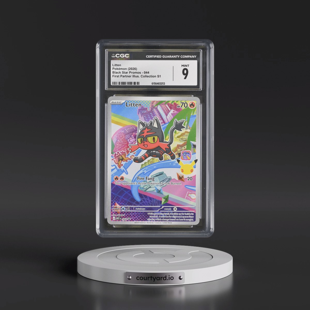 2025 Black Star Promos - Mega Evolution MEP EN #044 Litten - First Partner Illustration Collection Series 1 (Holo) (CGC 9 MINT)
