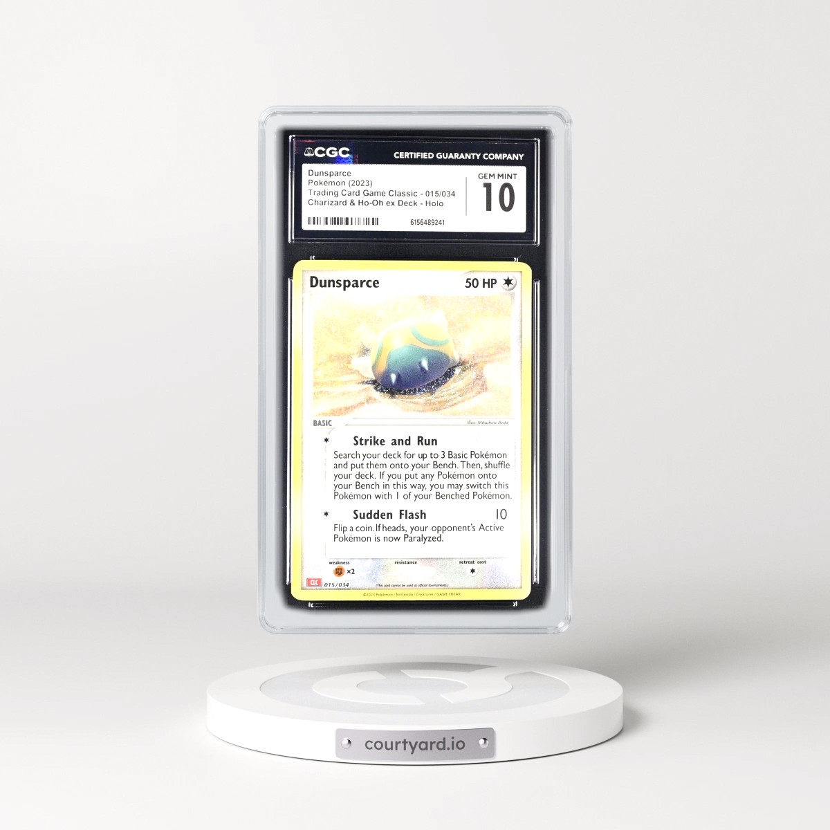 2023 Trading Card Game Classic - CLV, CLC, CLB #015/034 Dunsparce - Charizard & Ho-Oh ex Deck - CLC Holo (CGC 10 GEM MINT)
