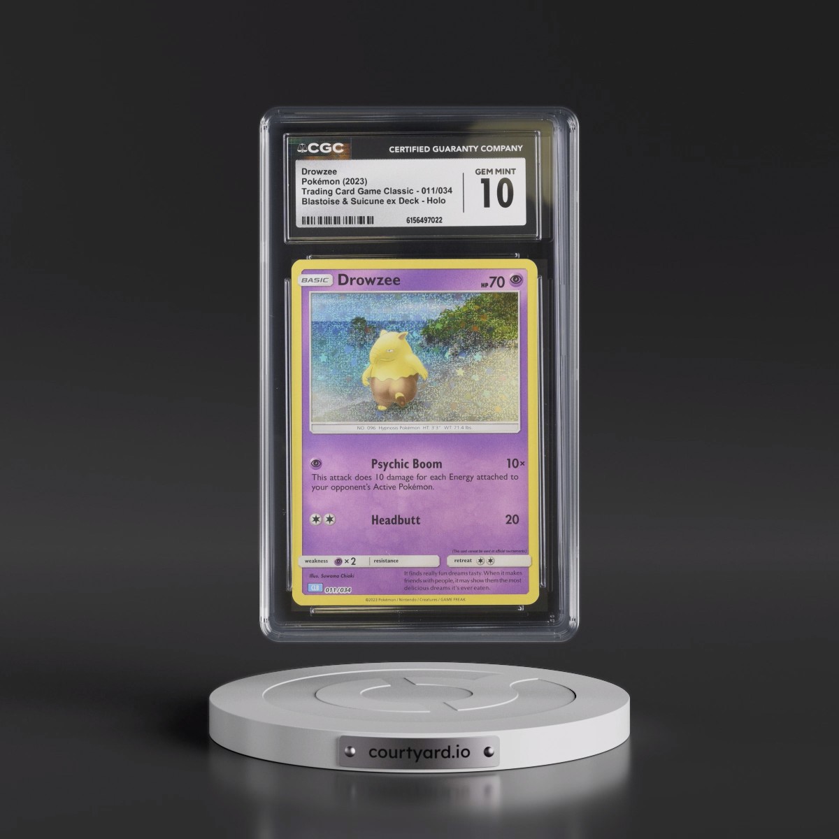 2023 Trading Card Game Classic - CLV, CLC, CLB #011/034 Drowzee - Blastoise & Suicune ex Deck - CLB Holo (CGC 10 GEM MINT)