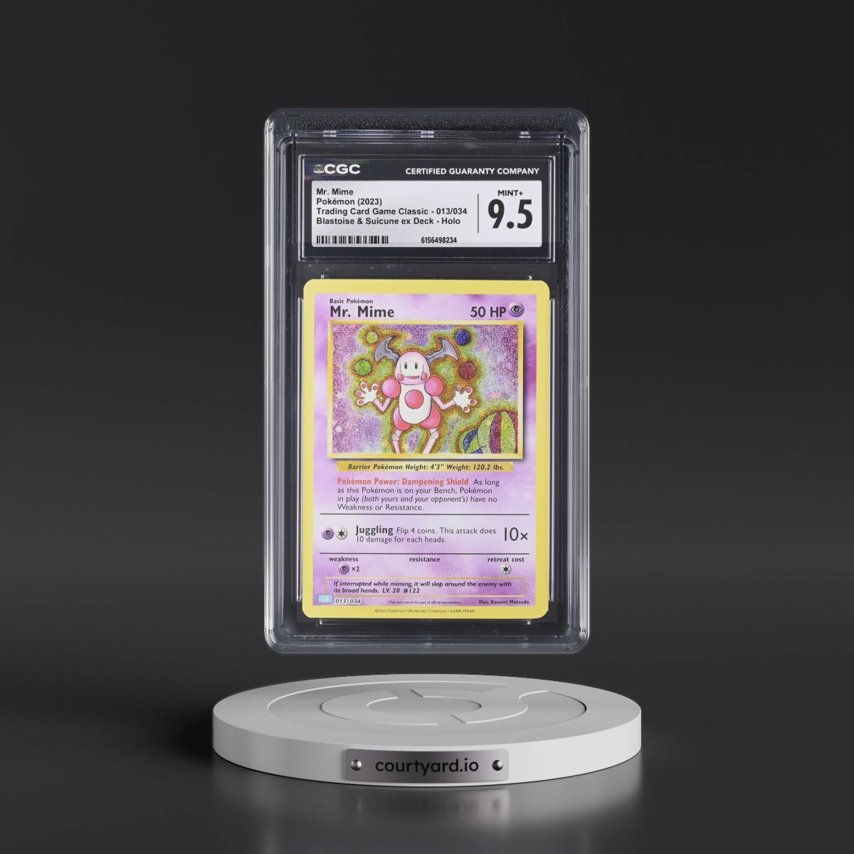 2023 Trading Card Game Classic - CLV, CLC, CLB #013/034 Mr. Mime - Blastoise & Suicune ex Deck - CLB Holo (CGC 9.5 MINT+)