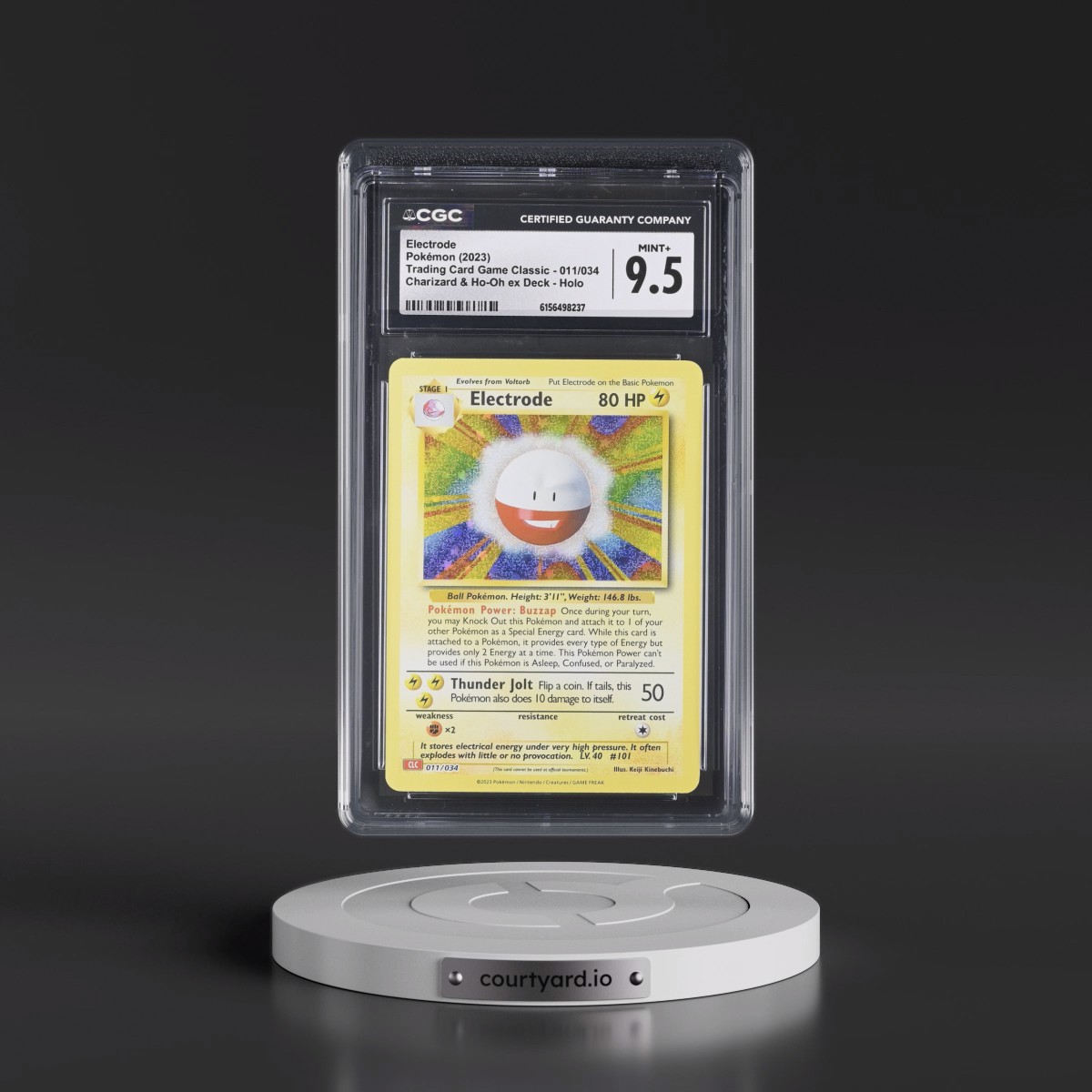 2023 Trading Card Game Classic - CLV, CLC, CLB #011/034 Electrode - Charizard & Ho-Oh ex Deck - CLC Holo (CGC 9.5 MINT+)