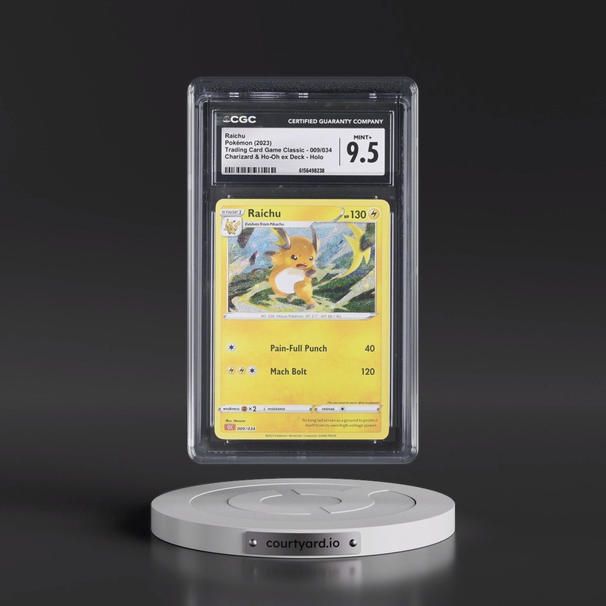 2023 Trading Card Game Classic - CLV, CLC, CLB #009/034 Raichu - Charizard & Ho-Oh ex Deck - CLC Holo (CGC 9.5 MINT+)