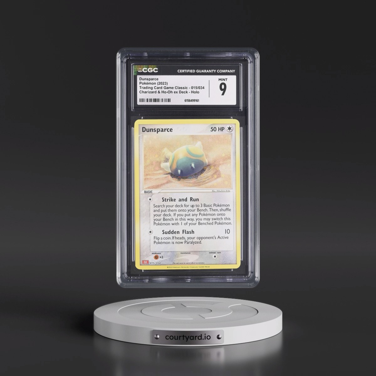 2023 Trading Card Game Classic - CLV, CLC, CLB #015/034 Dunsparce - Charizard & Ho-Oh ex Deck - CLC Holo (CGC 9 MINT)