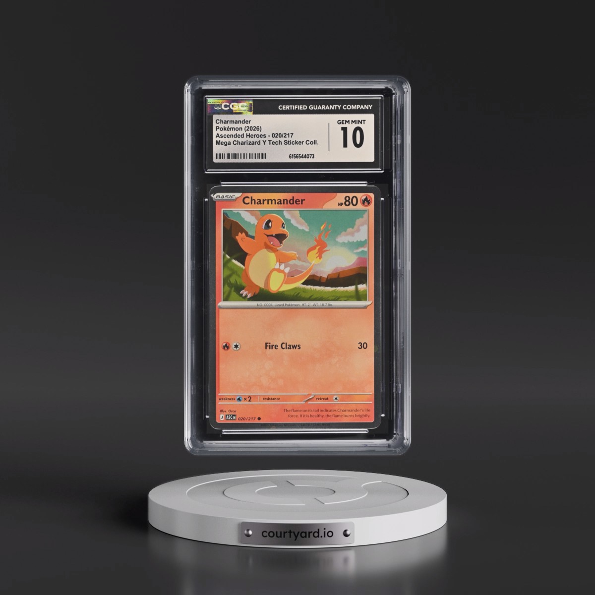 2026 Ascended Heroes - ASC EN #020/217 Charmander - Mega Charizard Y Tech Sticker Collection (Cosmos Holo) (CGC 10 GEM MINT)