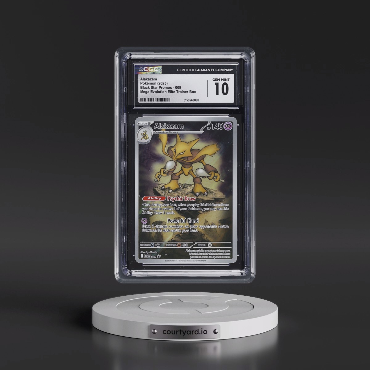 2025 Black Star Promos - Mega Evolution MEP EN #009 Alakazam - Mega Evolution Elite Trainer Box (Holo) (CGC 10 GEM MINT)