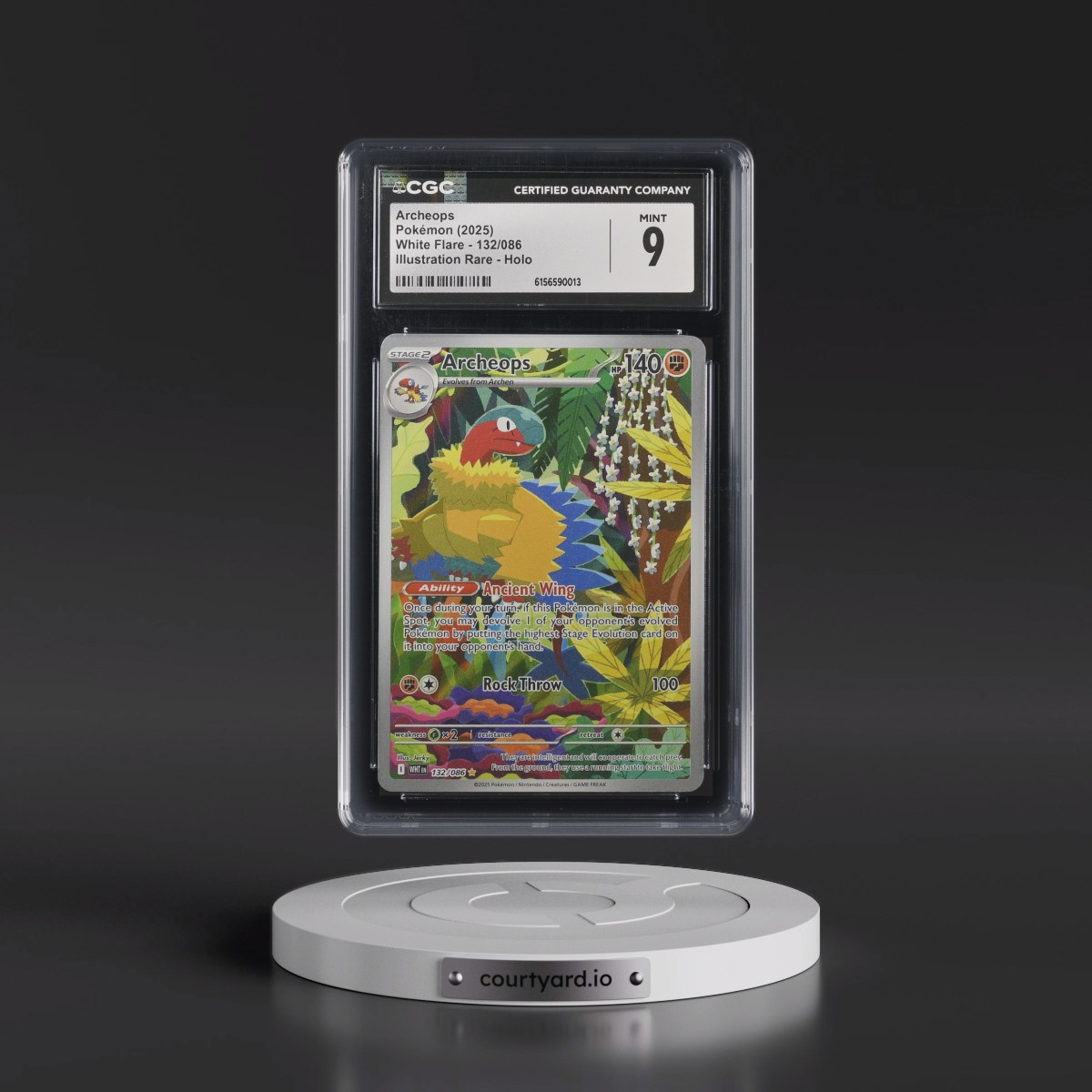 2025 White Flare - WHT EN #132/086 Archeops - Illustration Rare Holo (CGC 9 MINT)