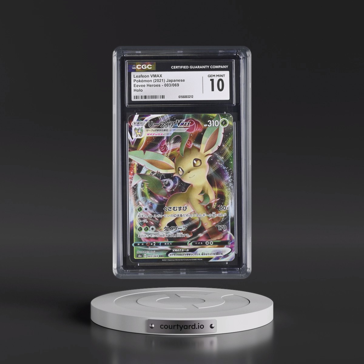 2021 Eevee Heroes #003/069 Leafeon VMAX - Holo (CGC 10 GEM MINT)