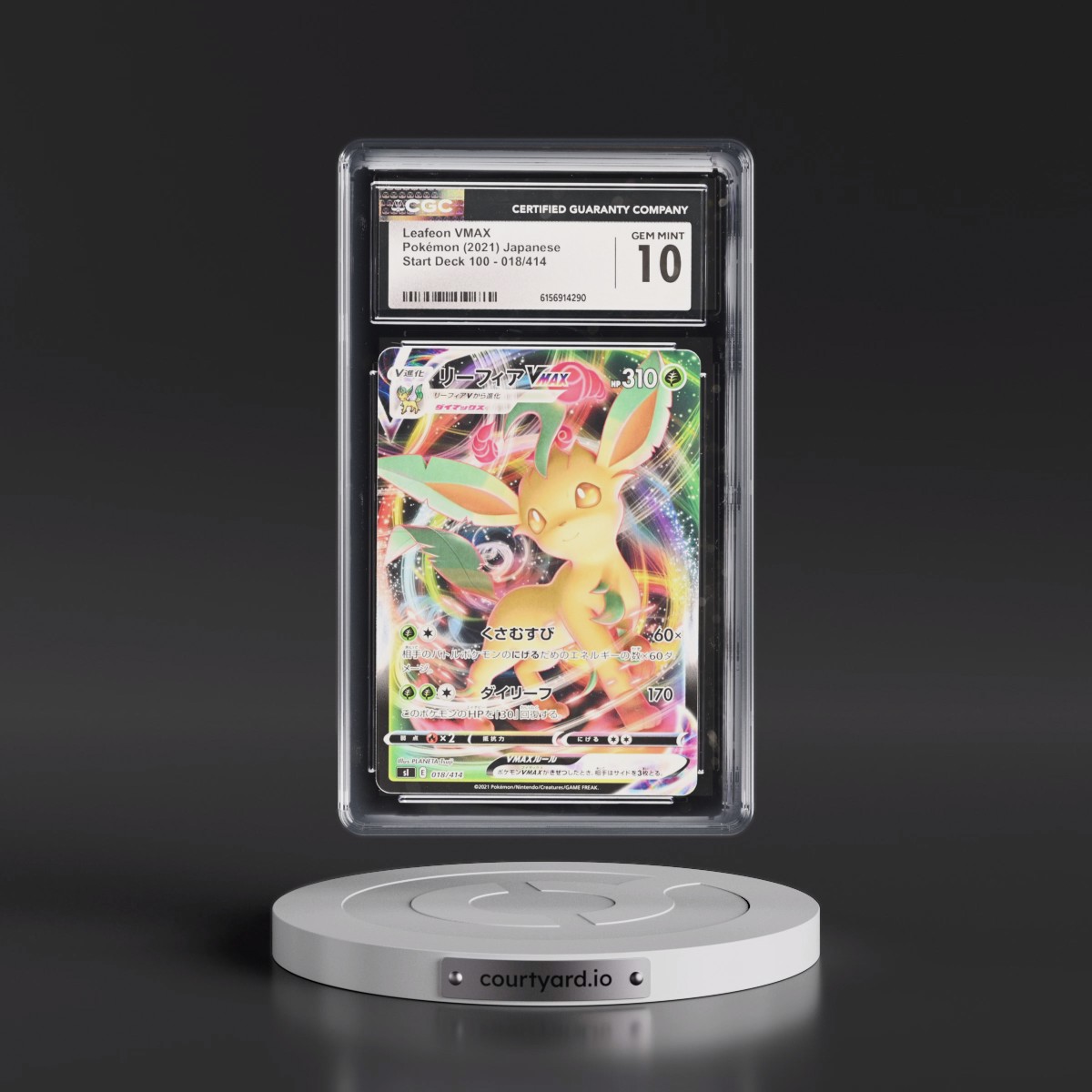 2021 Start Deck 100 #018/414 Leafeon VMAX - (Non-Holo) (CGC 10 GEM MINT)
