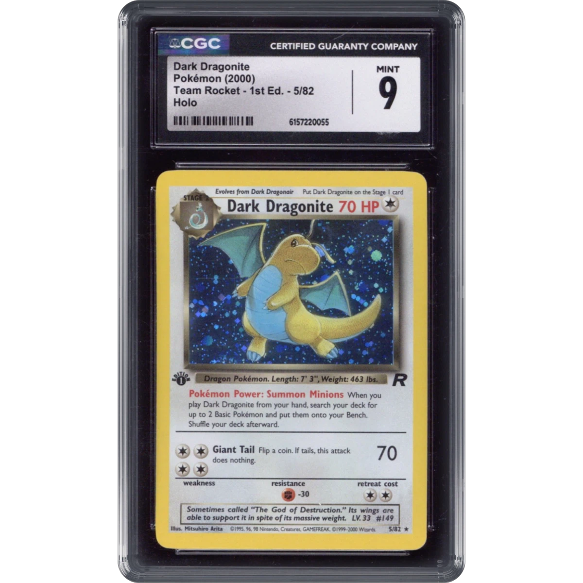 2000 Team Rocket #5/82 Dark Dragonite - 1st Edition Holo (CGC 9 MINT)