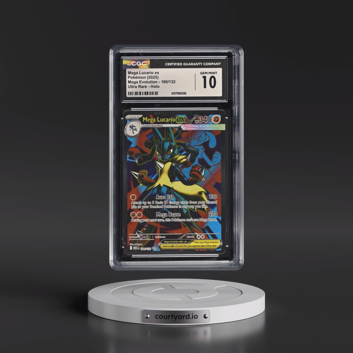 2025 Mega Evolution - MEG EN Mega Lucario ex - Ultra Rare Holo #160/132 CGC 10