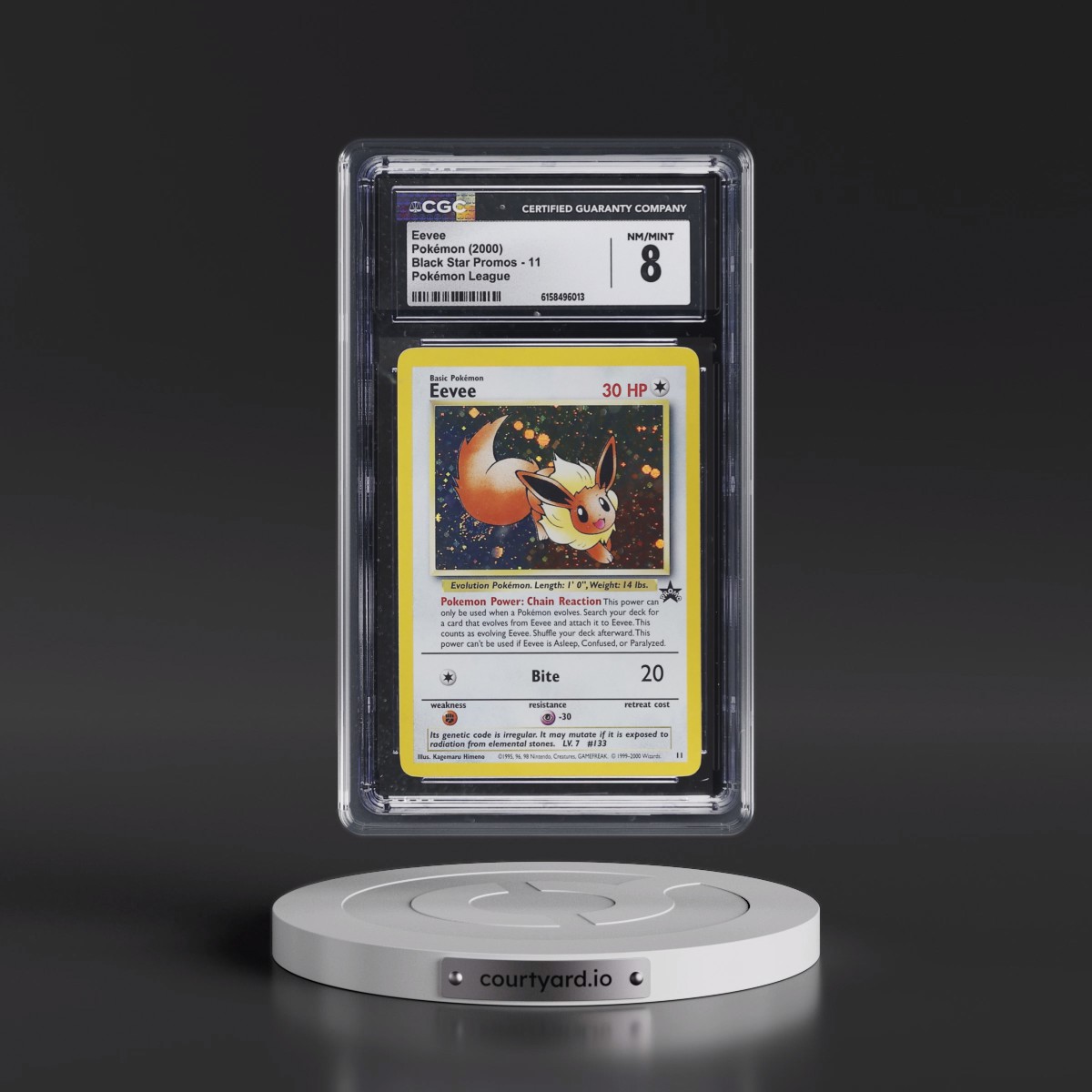 1999 Black Star Promos Eevee - Pokémon League (Holo) #11 CGC 8
