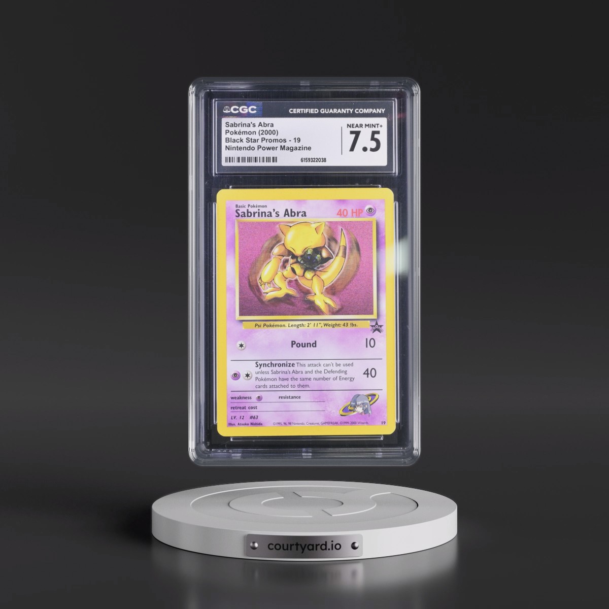 1999 Black Star Promos Sabrina's Abra - Nintendo Power Magazine #19 CGC 7.5