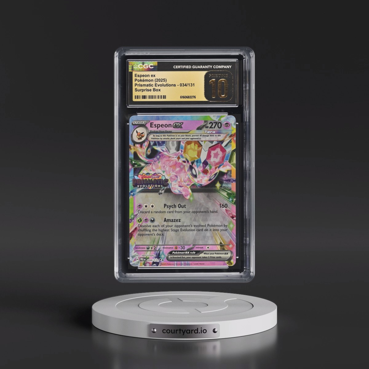2024 Prismatic Evolutions - PRE EN #034/131 Espeon ex - Surprise Box (Prismatic Evolutions Stamp) (Holo) (CGC 10 PRISTINE)