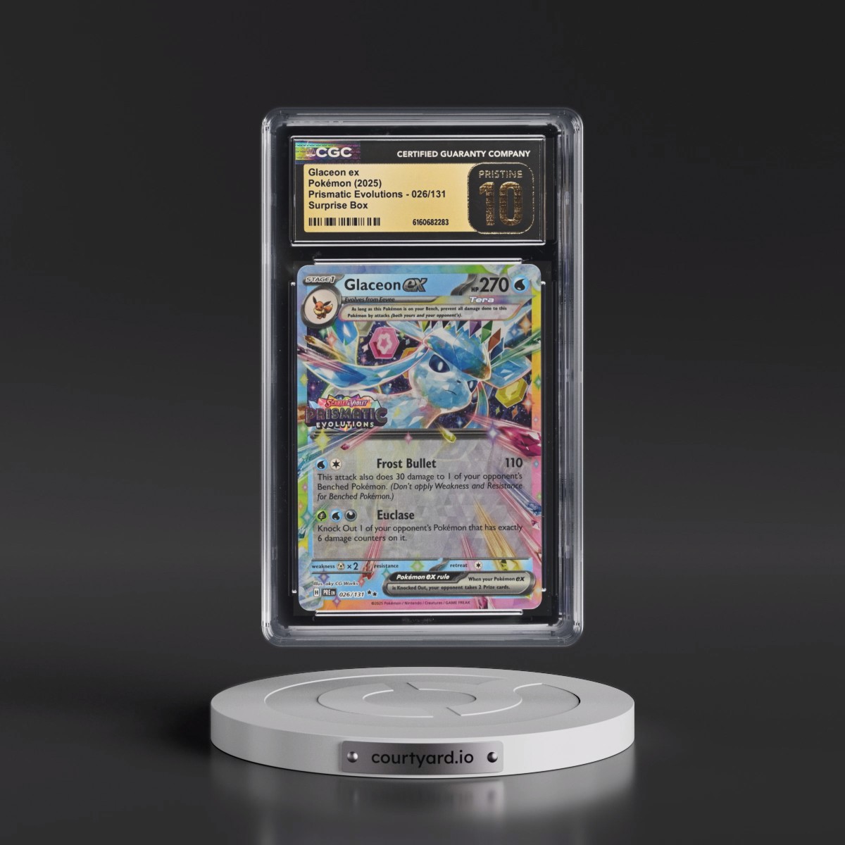 2024 Prismatic Evolutions - PRE EN #026/131 Glaceon ex - Surprise Box (Prismatic Evolutions Stamp) (Holo) (CGC 10 PRISTINE)