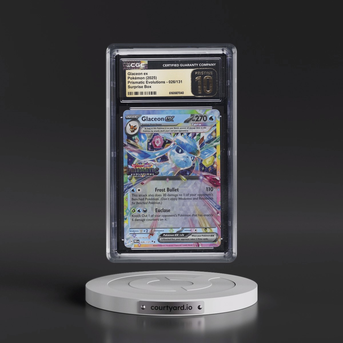 2024 Prismatic Evolutions - PRE EN #026/131 Glaceon ex - Surprise Box (Prismatic Evolutions Stamp) (Holo) (CGC 10 PRISTINE)