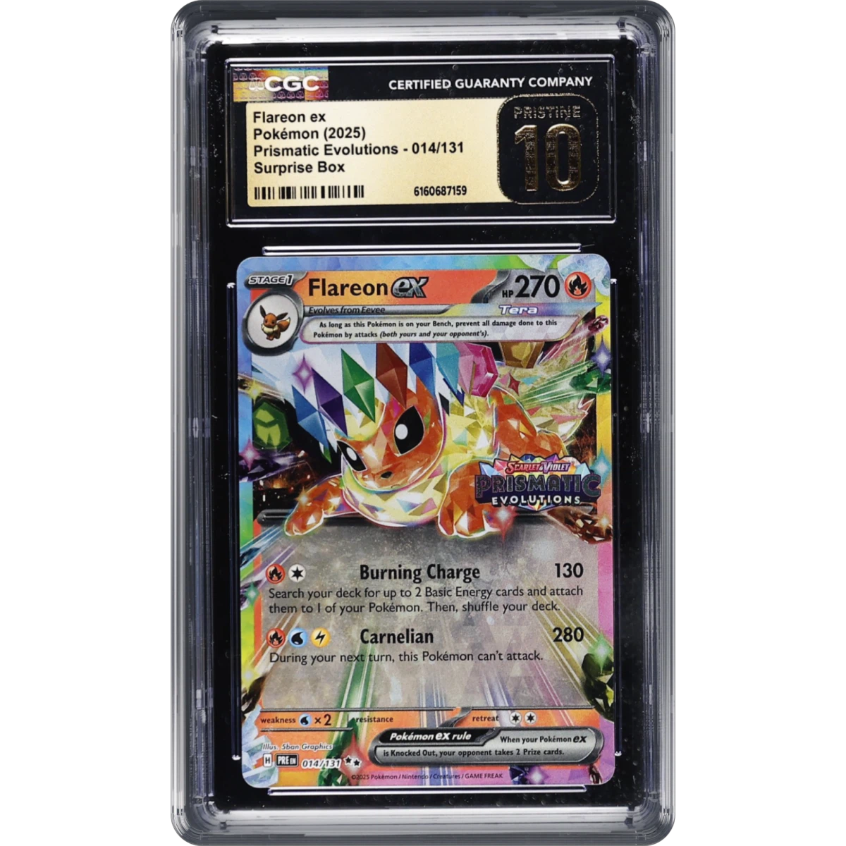 2024 Prismatic Evolutions - PRE EN #014/131 Flareon ex - Surprise Box (Prismatic Evolutions Stamp) (Holo) (CGC 10 PRISTINE)