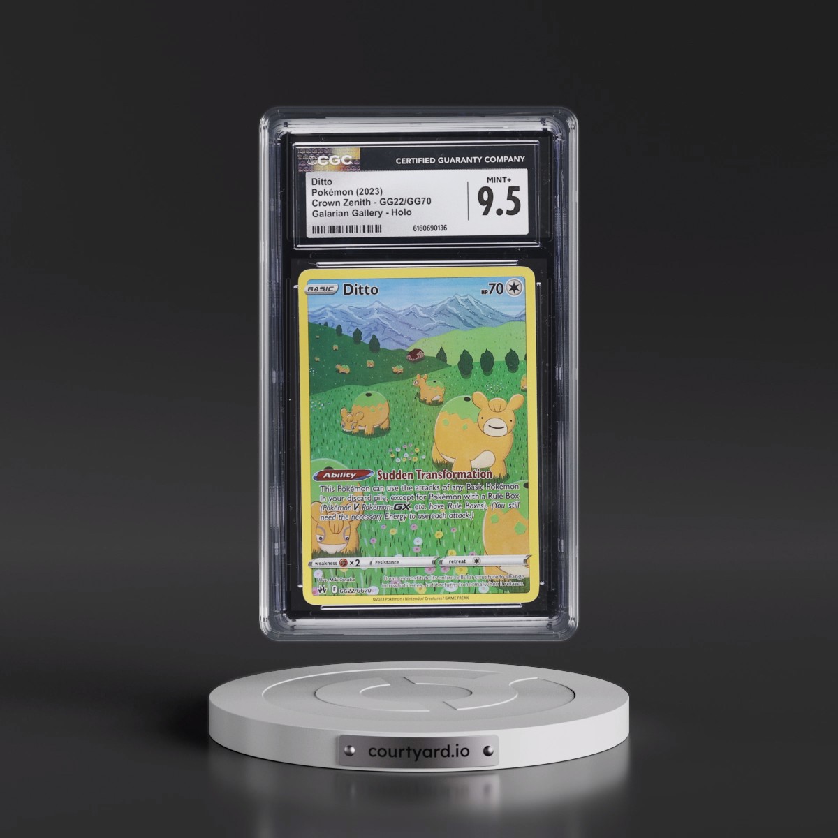 2023 Crown Zenith #GG22/GG70 Ditto - Galarian Gallery Holo (CGC 9.5 MINT+)