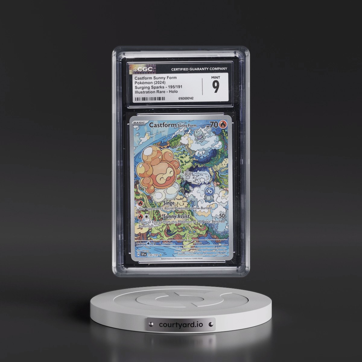 2024 Surging Sparks - SSP EN #195/191 Castform Sunny Form - Illustration Rare Holo (CGC 9 MINT)