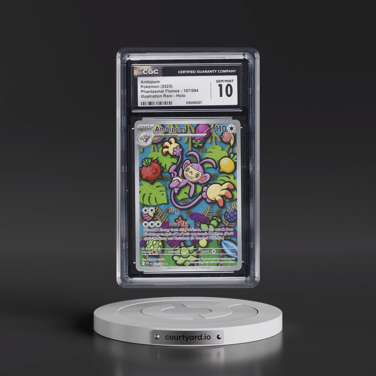 2025 Phantasmal Flames - PFL EN #107/094 Ambipom - Illustration Rare Holo (CGC 10 GEM MINT)
