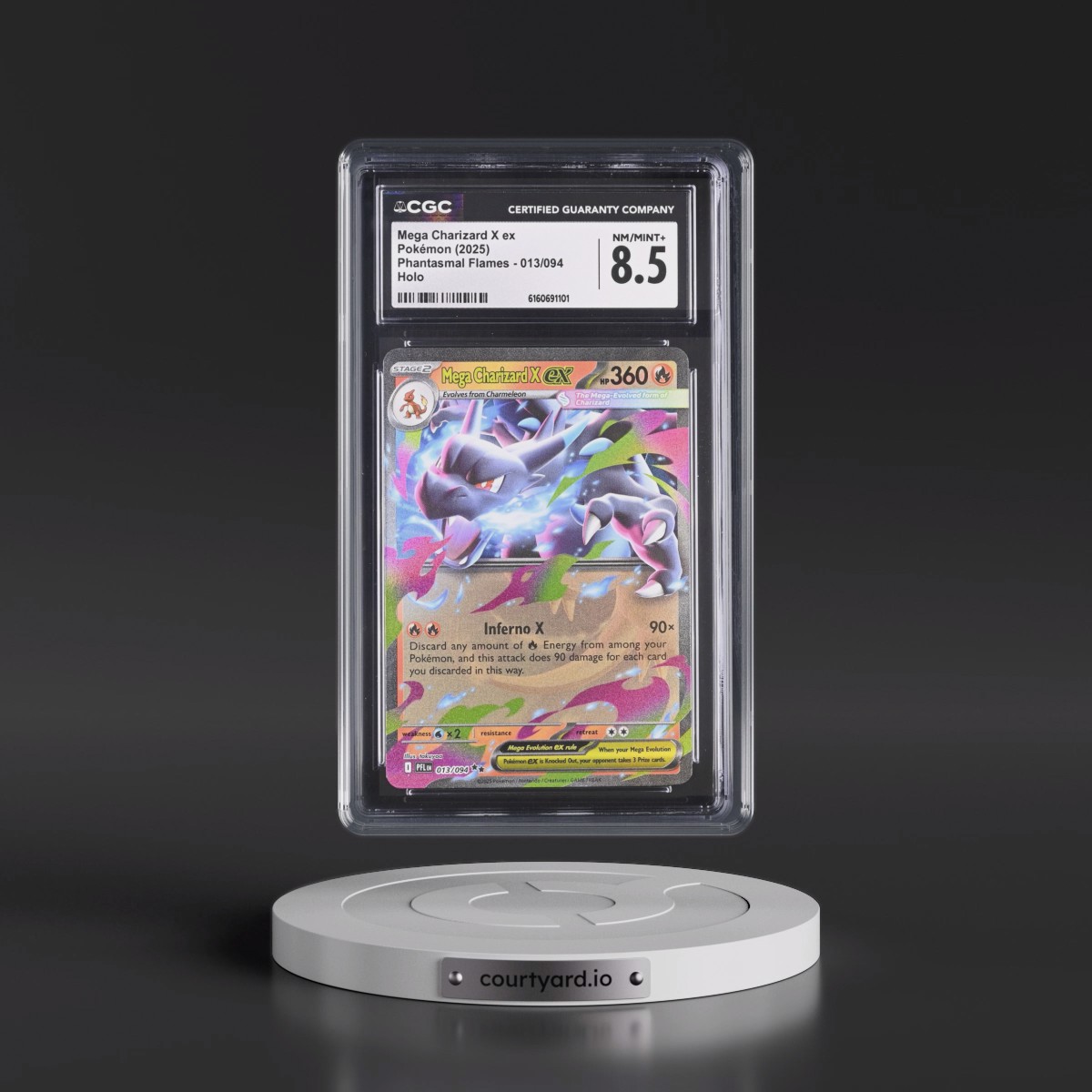 2025 Phantasmal Flames - PFL EN #013/094 Mega Charizard X ex - Holo (CGC 8.5 NM-MT+)