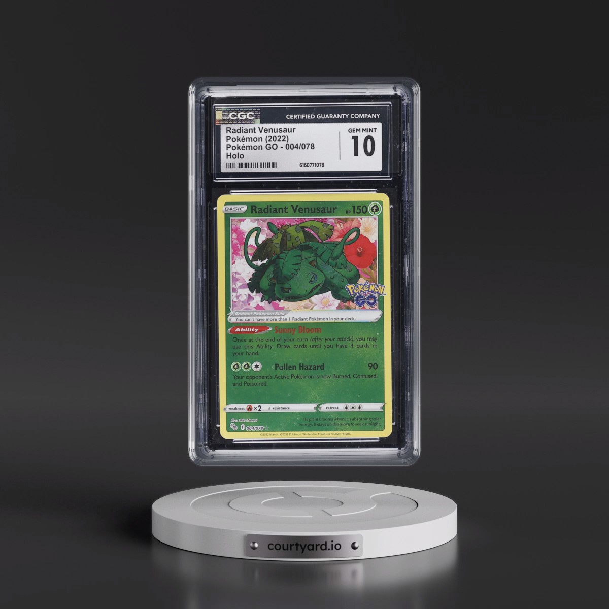 2022 Pokémon GO Radiant Venusaur - Holo #004/078 CGC 10
