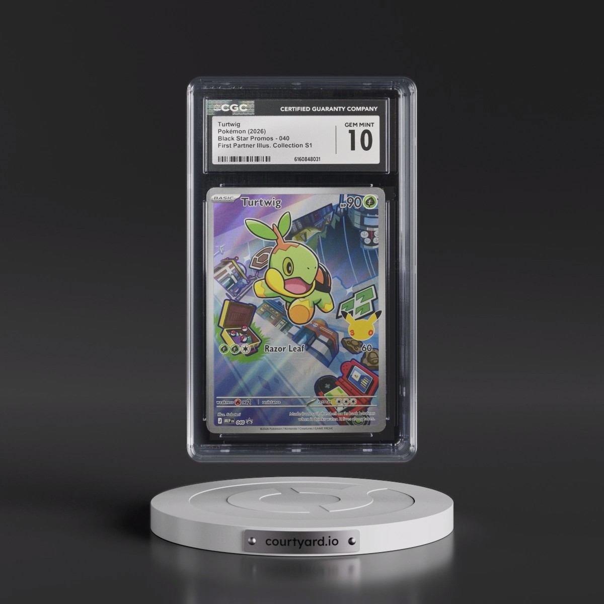 2025 Black Star Promos - Mega Evolution MEP EN #040 Turtwig - First Partner Illustration Collection Series 1 (Holo) (CGC 10 GEM MINT)