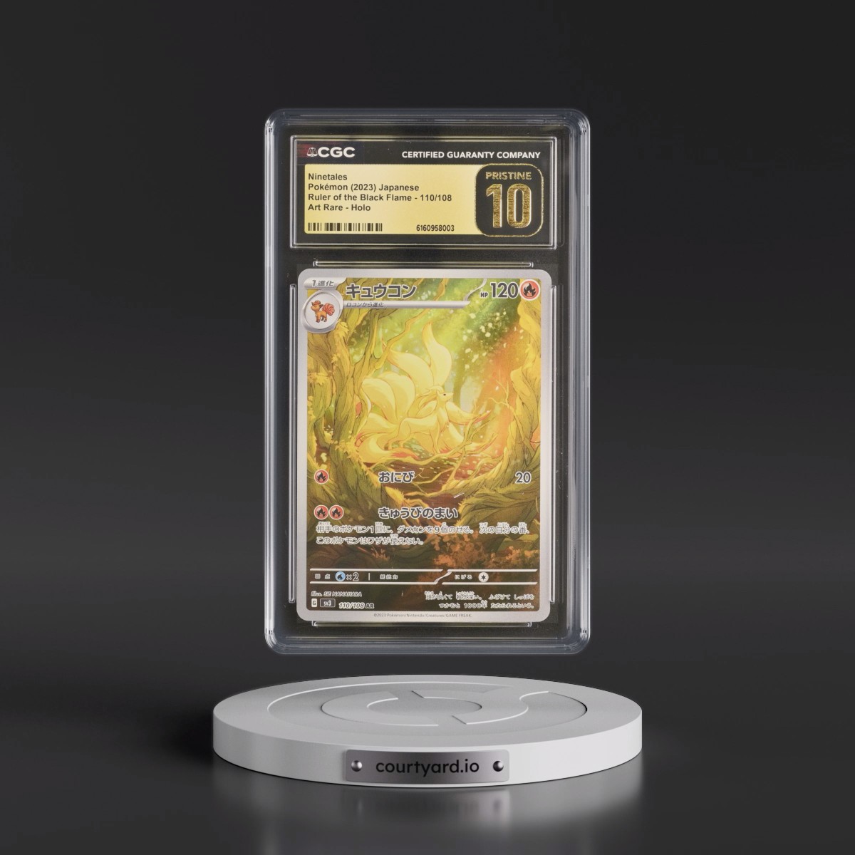 2023 Ruler of the Black Flame #110/108 Ninetales - Art Rare Holo (CGC 10 PRISTINE)