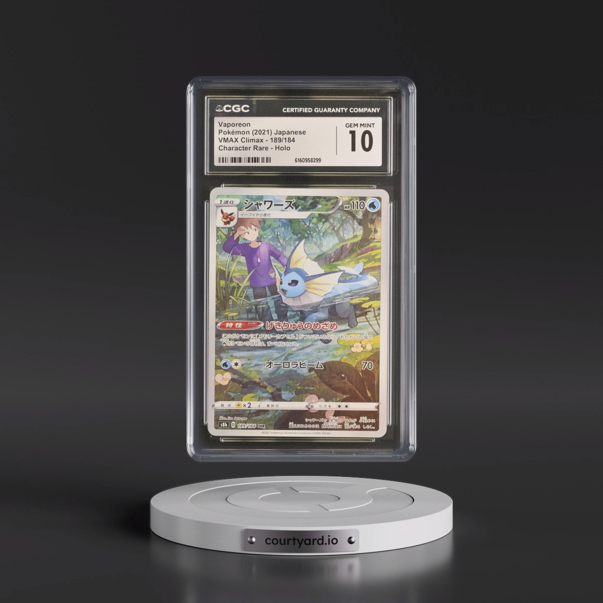 2021 VMAX Climax #189/184 Vaporeon - Character Rare Holo (CGC 10 GEM MINT)