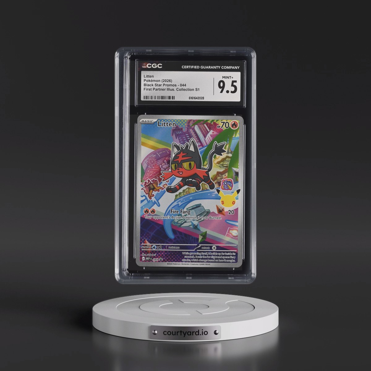 2025 Black Star Promos - Mega Evolution MEP EN #044 Litten - First Partner Illustration Collection Series 1 (Holo) (CGC 9.5 MINT+)