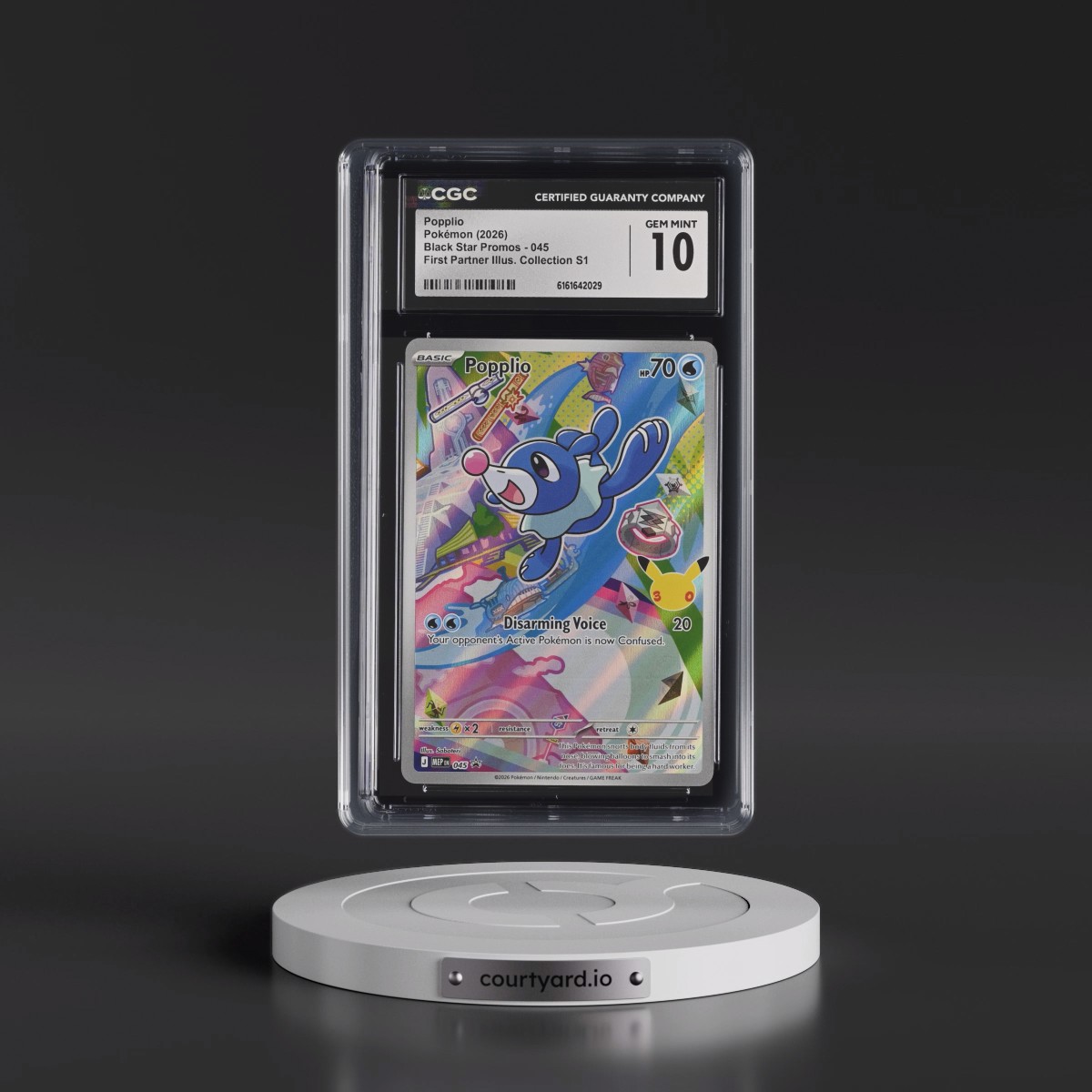 2025 Black Star Promos - Mega Evolution MEP EN #045 Popplio - First Partner Illustration Collection Series 1 (Holo) (CGC 10 GEM MINT)