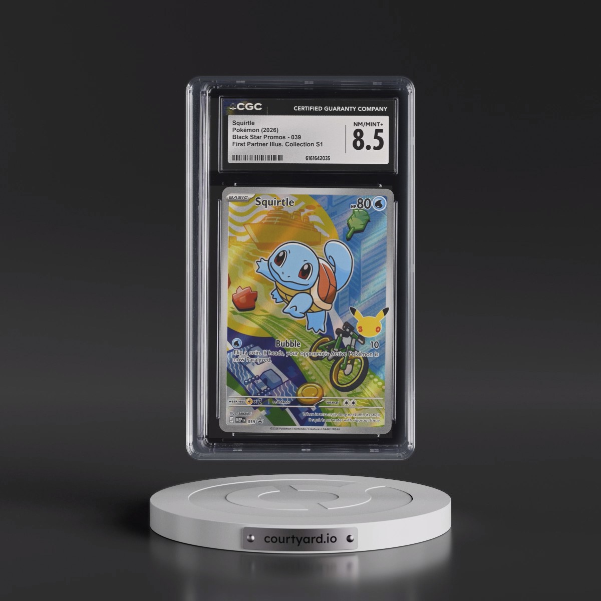 2025 Black Star Promos - Mega Evolution MEP EN #039 Squirtle - First Partner Illustration Collection Series 1 (Holo) (CGC 8.5 NM-MT+)