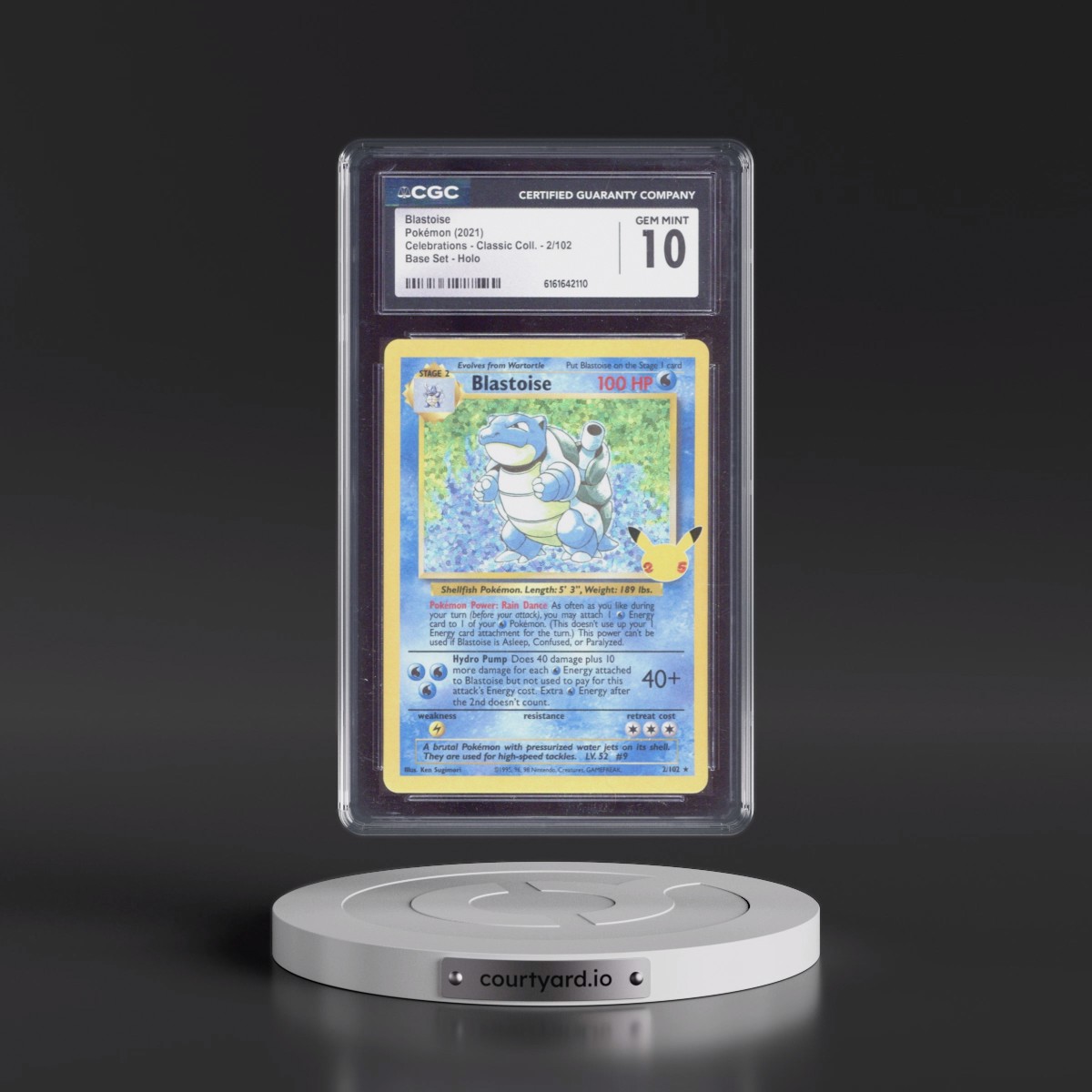 2021 Celebrations - Classic Collection #2/102 Blastoise - Base Set Holo (CGC 10 GEM MINT)