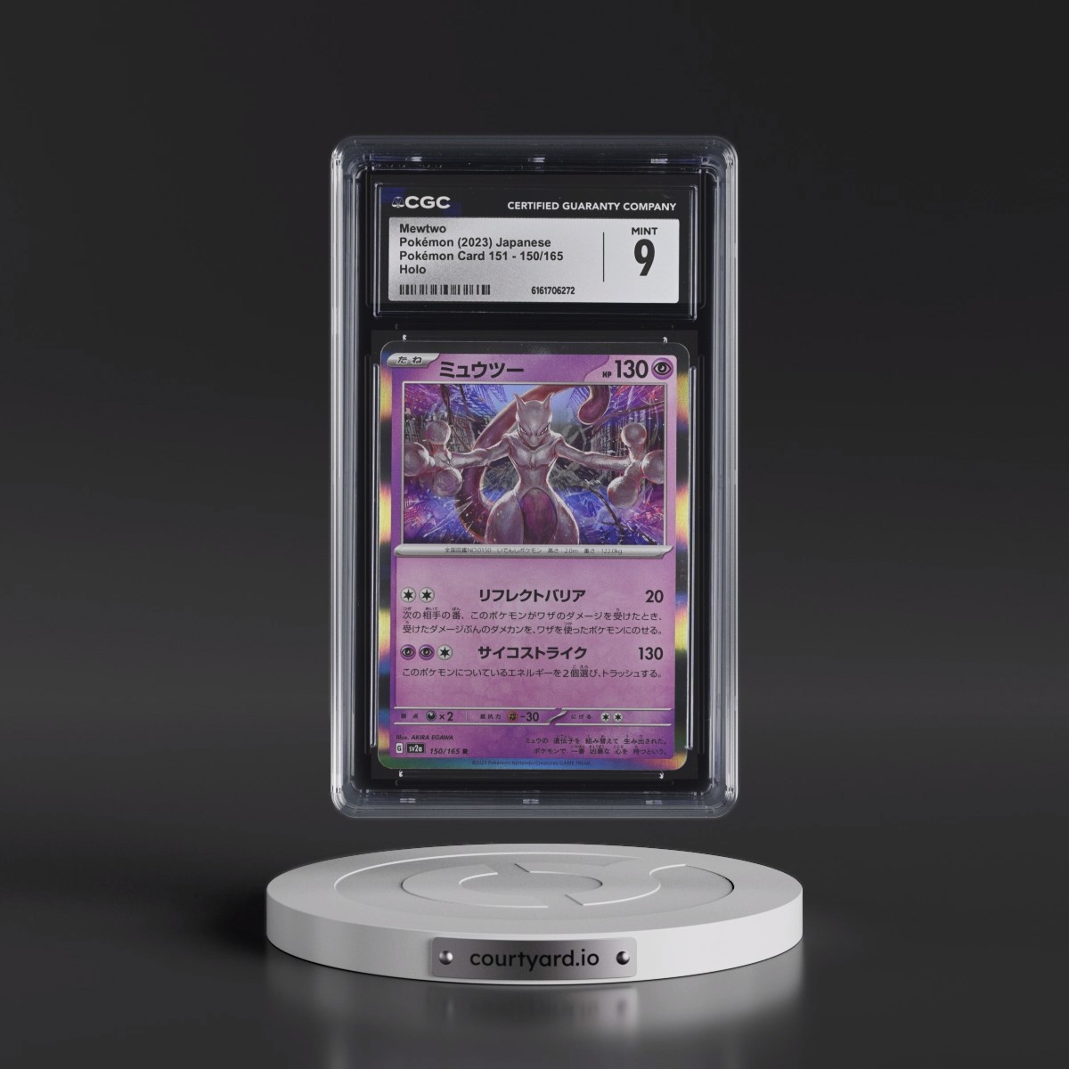 2023 Pokémon Card 151 #150/165 Mewtwo - Holo (CGC 9 MINT)