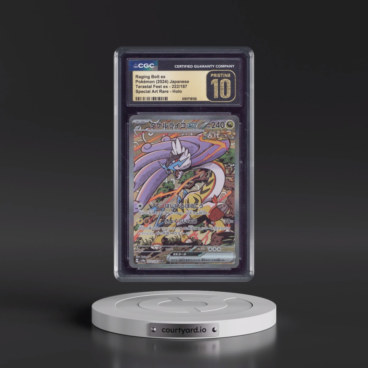 2024 High Class Pack: Terastal Fest ex - sv8a #222/187 Raging Bolt ex - Special Art Rare Holo (CGC 10 PRISTINE)