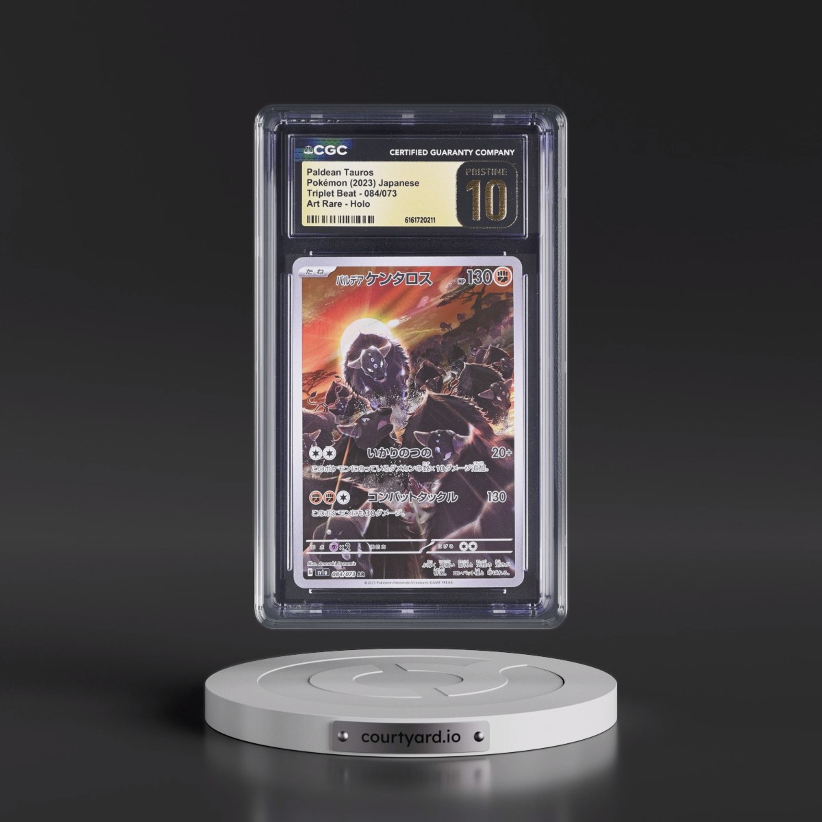 2023 Triplet Beat #084/073 Paldean Tauros - Art Rare Holo (CGC 10 PRISTINE)