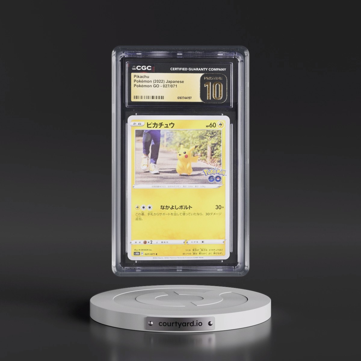 2022 Pokémon GO #027/071 Pikachu (CGC 10 PRISTINE)