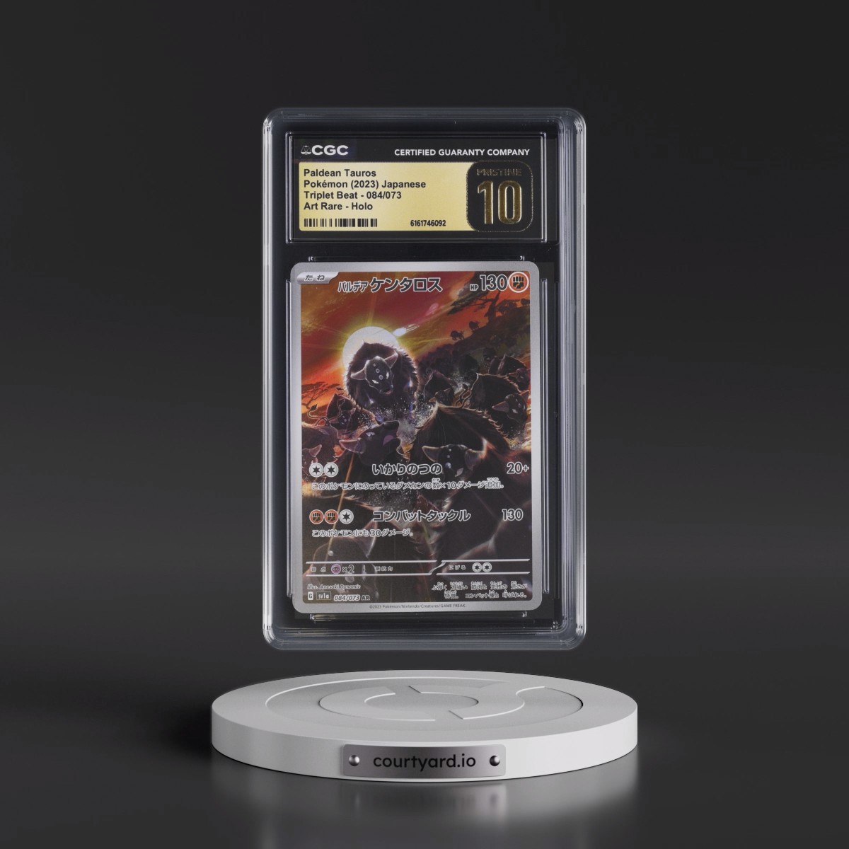 2023 Triplet Beat #084/073 Paldean Tauros - Art Rare Holo (CGC 10 PRISTINE)
