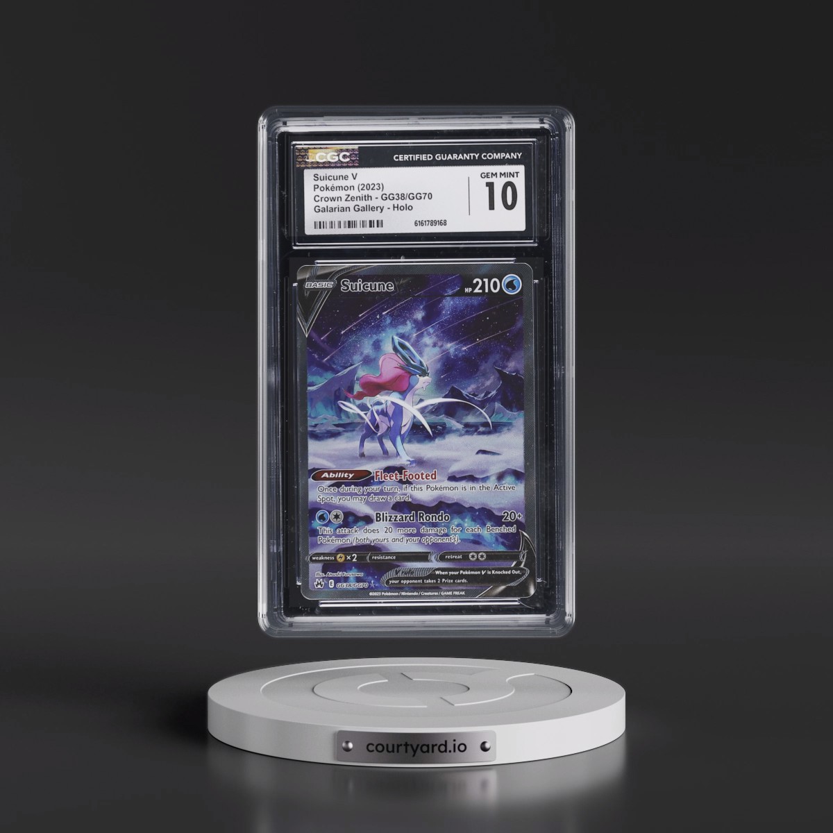 2023 Crown Zenith #GG38/GG70 Suicune V - Galarian Gallery Holo (CGC 10 GEM MINT)