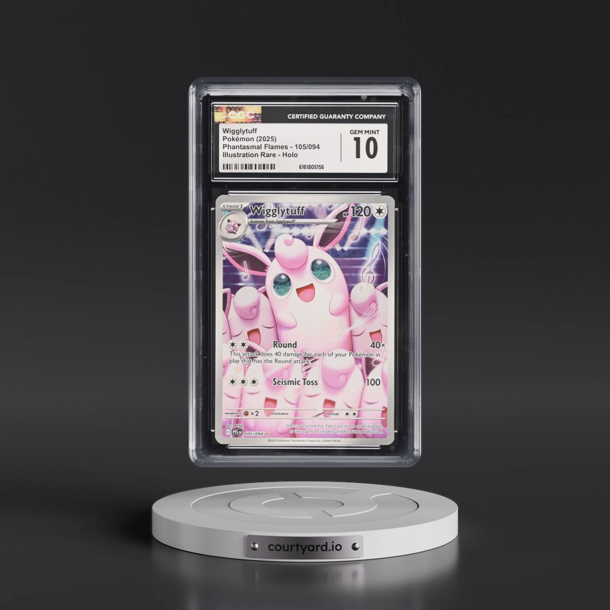 2025 Phantasmal Flames - PFL EN #105/094 Wigglytuff - Illustration Rare Holo (CGC 10 GEM MINT)