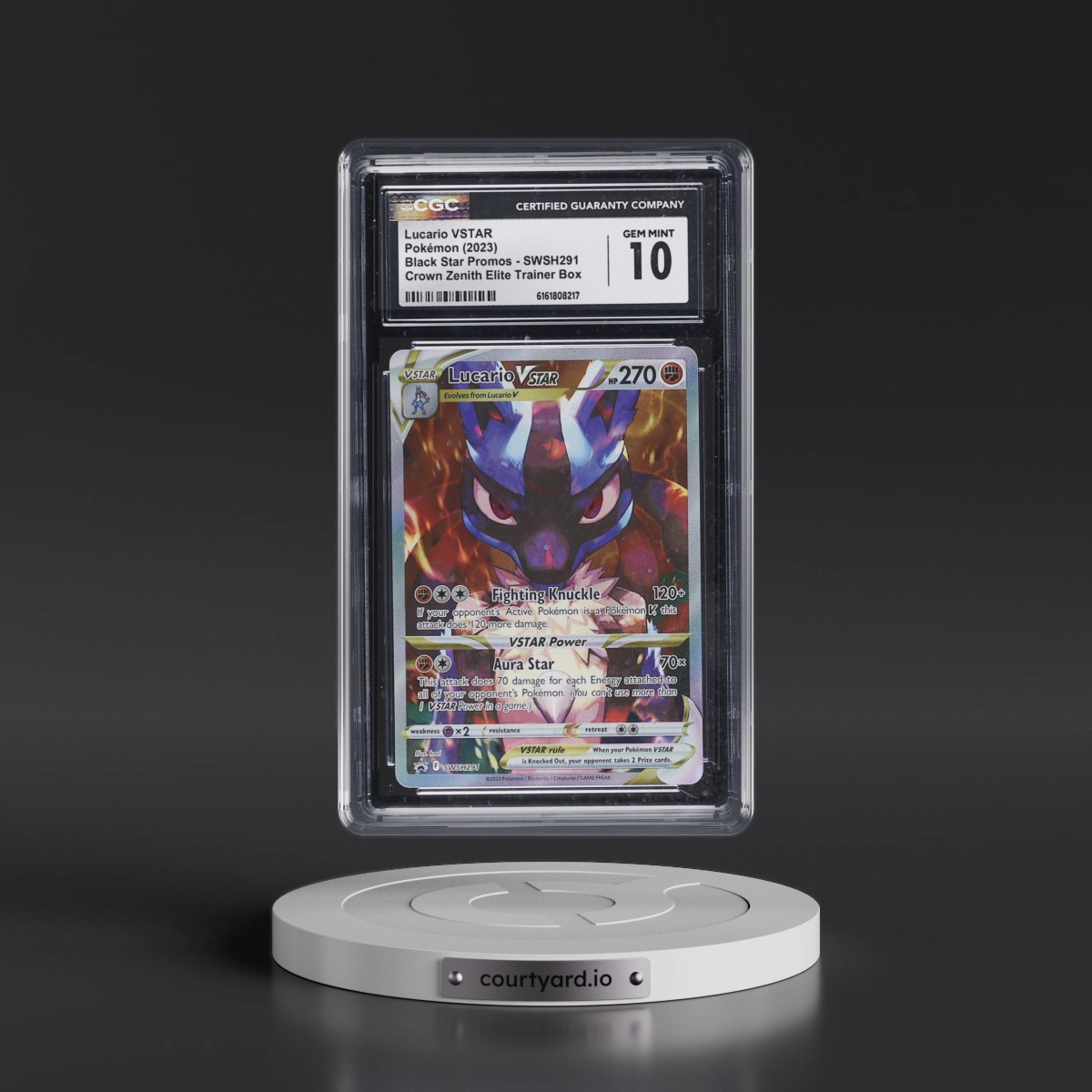 2017 Black Star Promos - Sword & Shield Lucario VSTAR - Crown Zenith Elite Trainer Box (Holo) #SWSH291 CGC 10