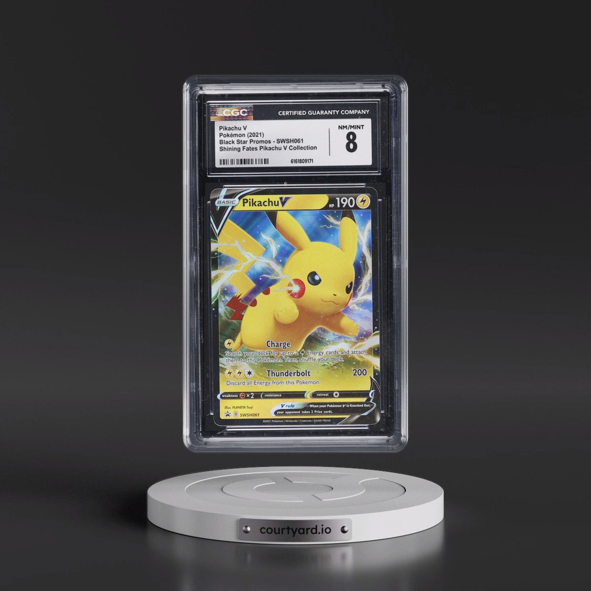 2017 Black Star Promos - Sword & Shield Pikachu V - Shining Fates Pikachu V Collection (Holo) #SWSH061 CGC 8