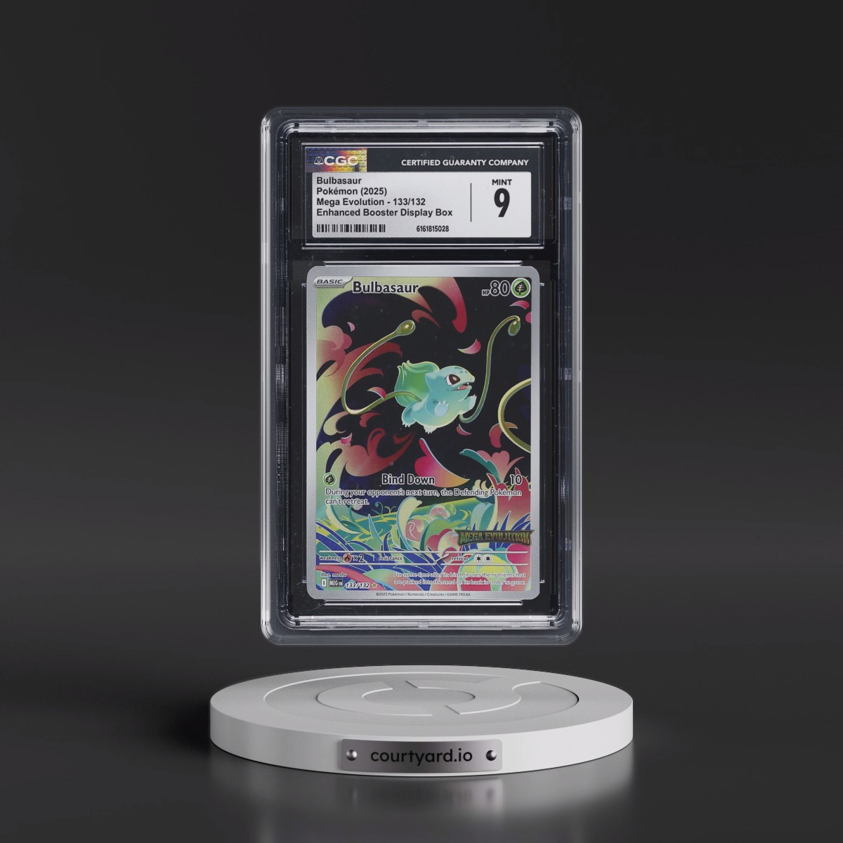 2025 Mega Evolution - MEG EN #133/132 Bulbasaur - Enhanced Booster Display Box (Mega Evolution Stamp) (Holo) (CGC 9 MINT)