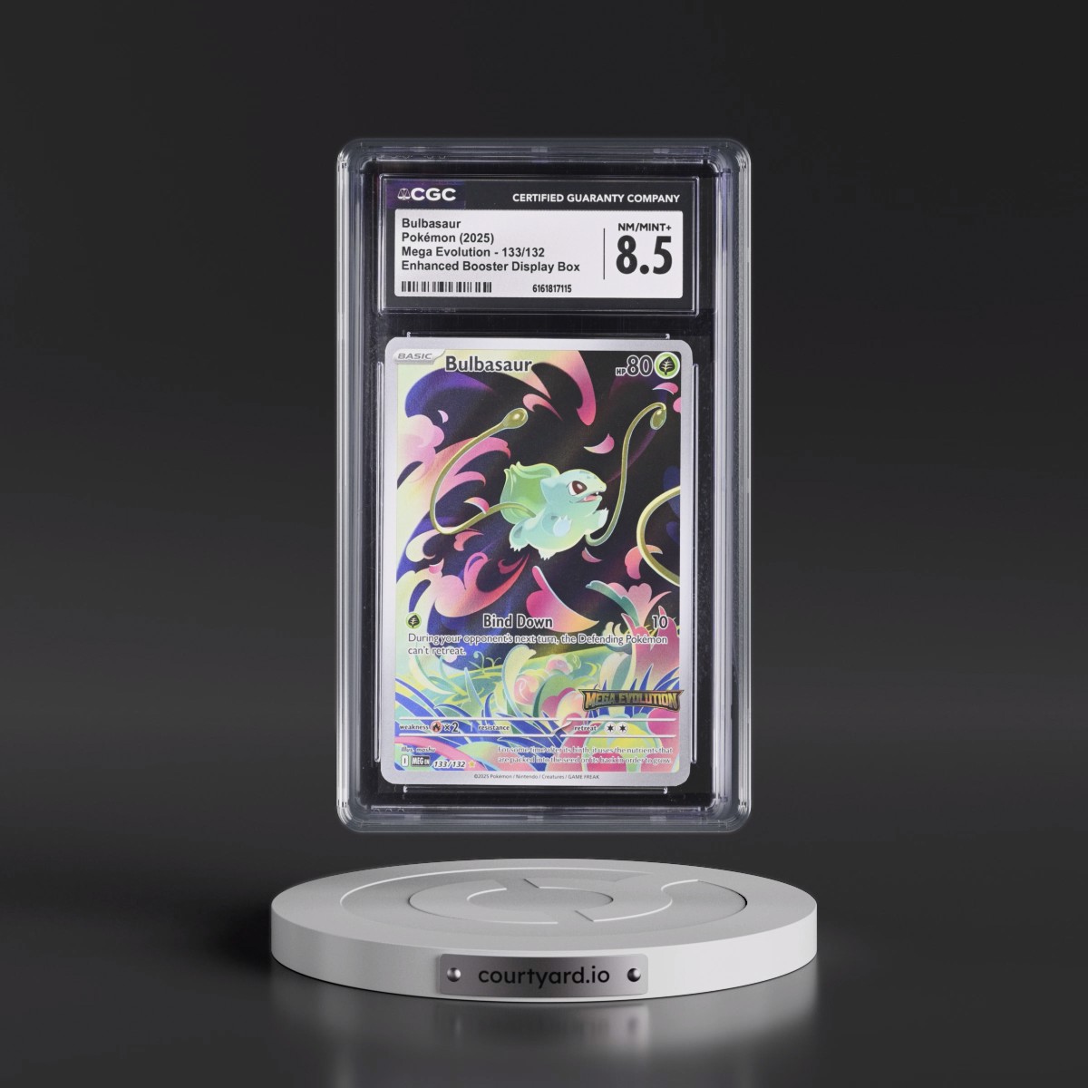 2025 Mega Evolution - MEG EN #133/132 Bulbasaur - Enhanced Booster Display Box (Mega Evolution Stamp) (Holo) (CGC 8.5 NM-MT+)