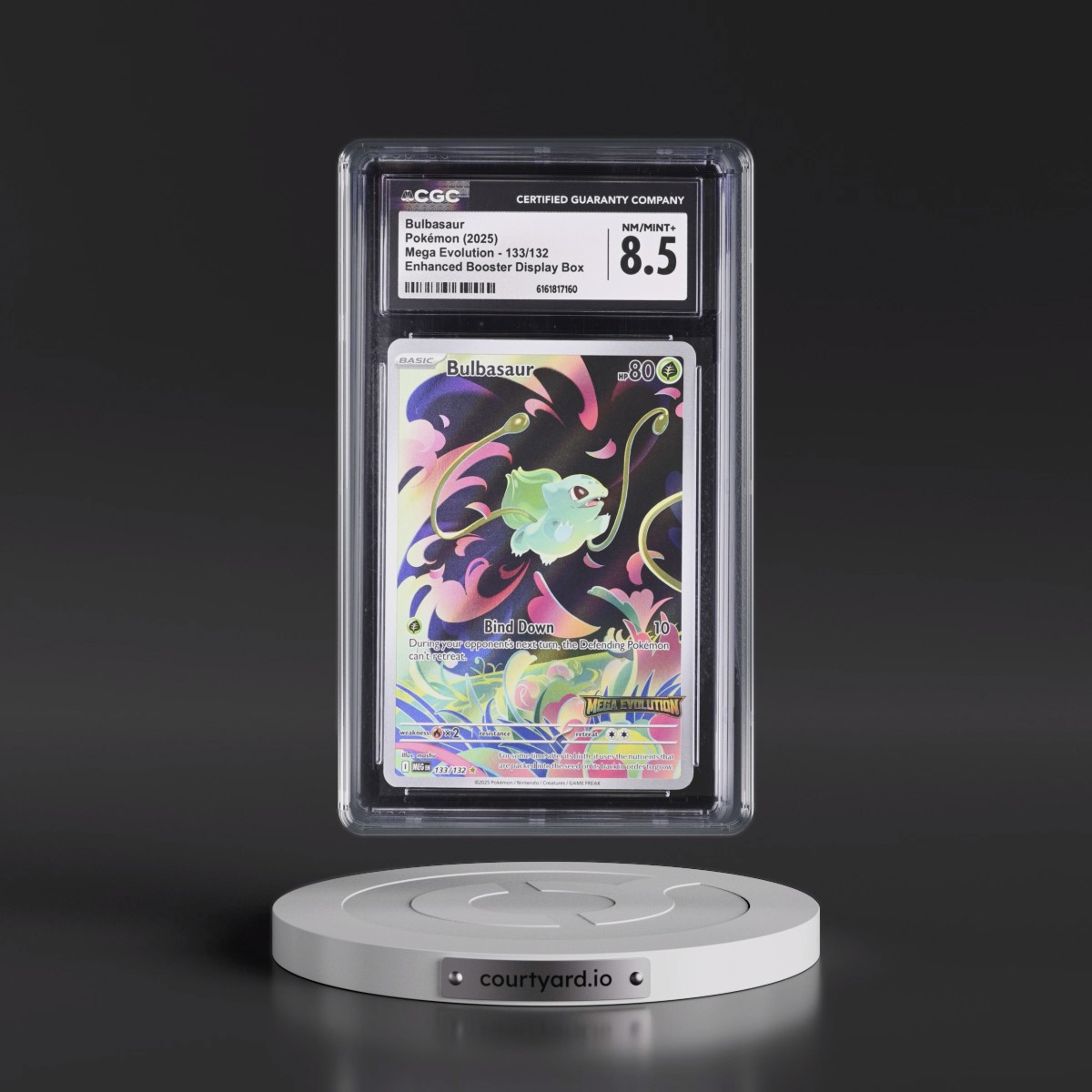 2025 Mega Evolution - MEG EN #133/132 Bulbasaur - Enhanced Booster Display Box (Mega Evolution Stamp) (Holo) (CGC 8.5 NM-MT+)