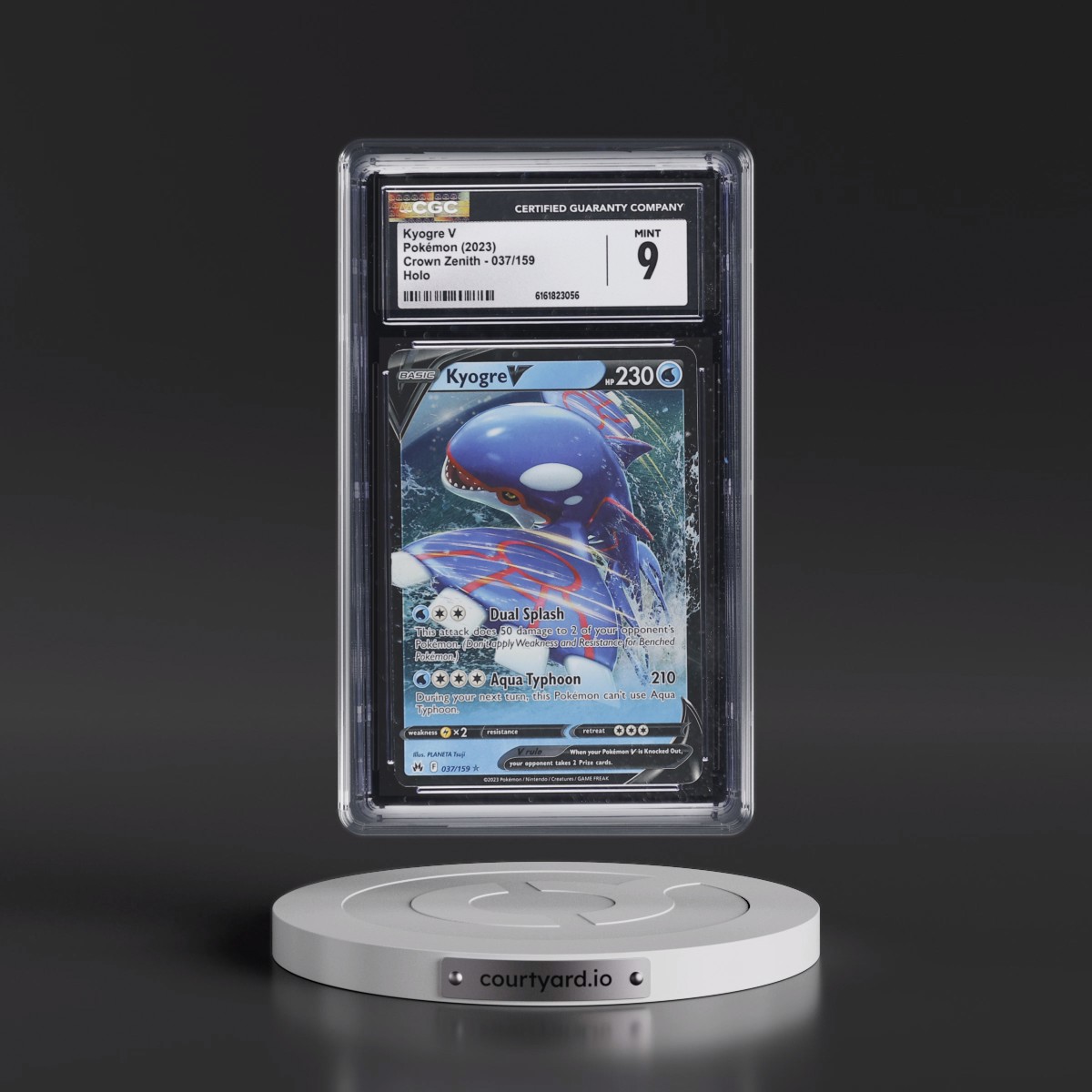 2023 Crown Zenith #037/159 Kyogre V - Holo (CGC 9 MINT)
