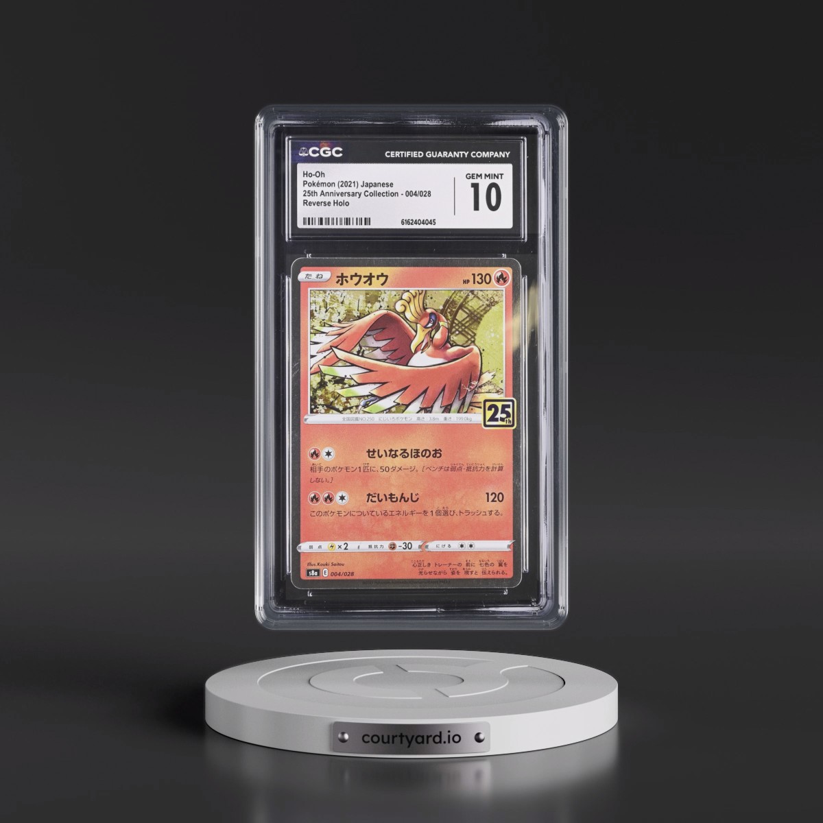 2021 25th Anniversary Collection Ho-Oh - Reverse Holo Square/Diamond #004/028 CGC 10