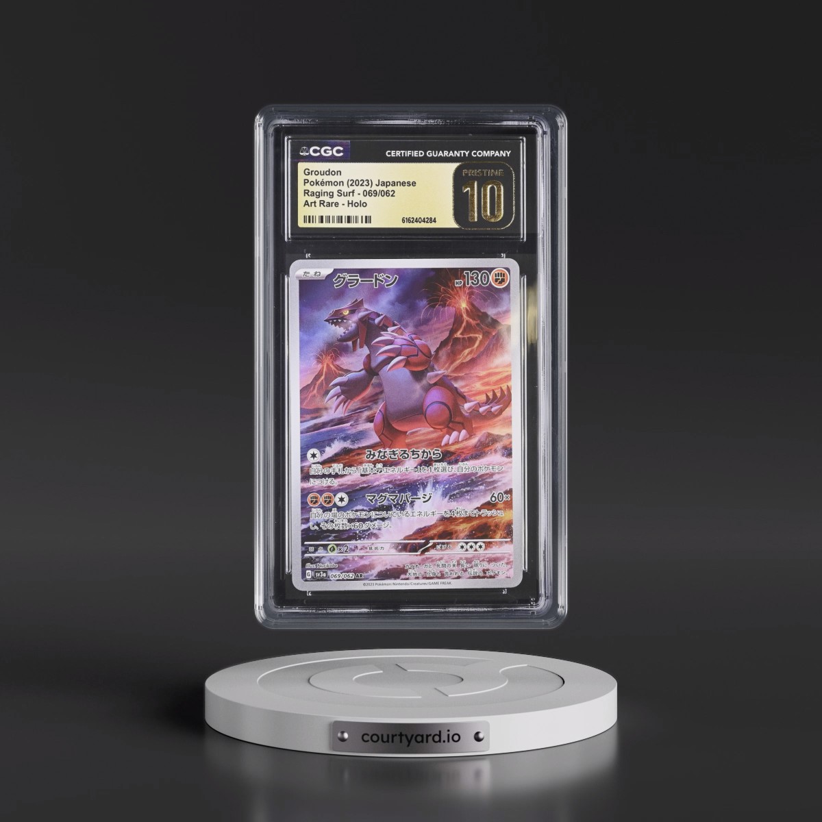 2023 Raging Surf #069/062 Groudon - Art Rare Holo (CGC 10 PRISTINE)