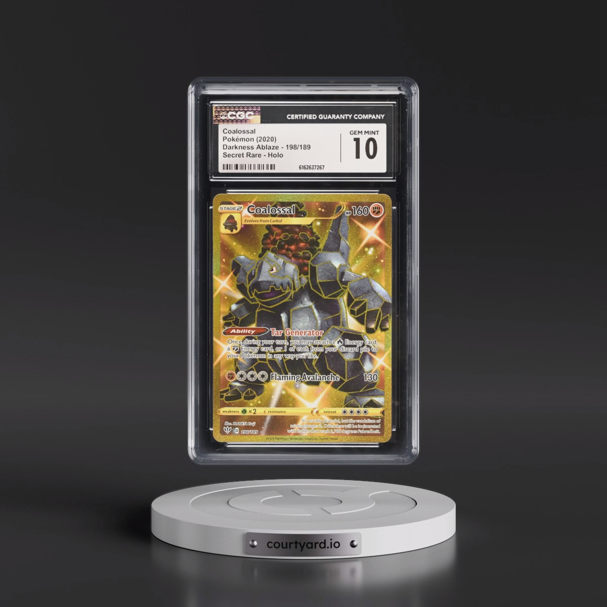 2020 Darkness Ablaze Coalossal - Secret Rare Holo #198/189 CGC 10
