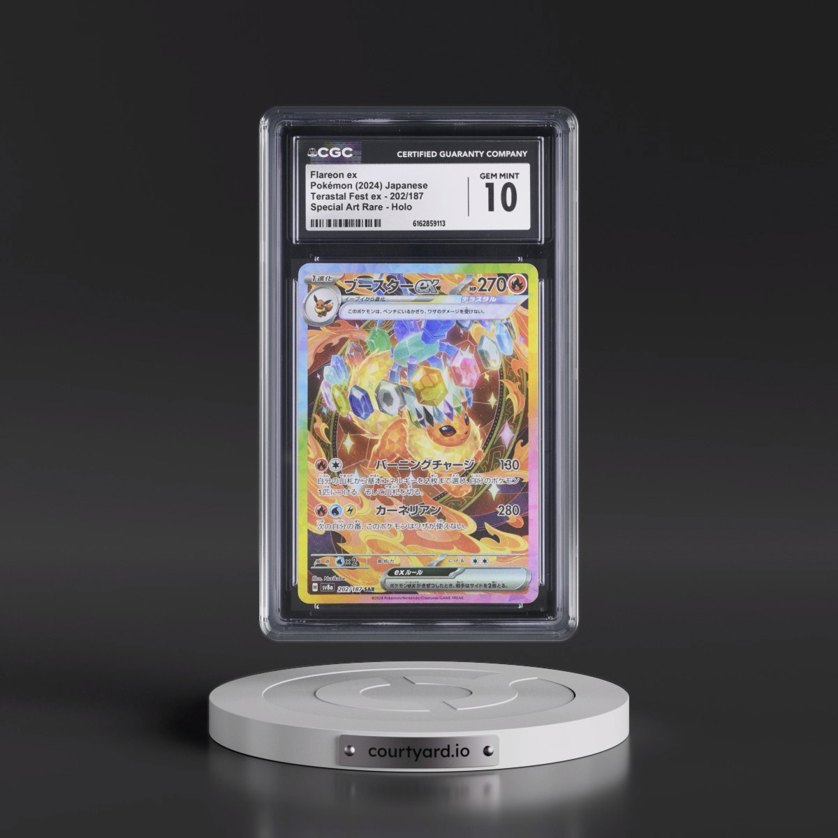 2024 High Class Pack: Terastal Fest ex - sv8a Flareon ex - Special Art Rare Holo #202/187 CGC 10