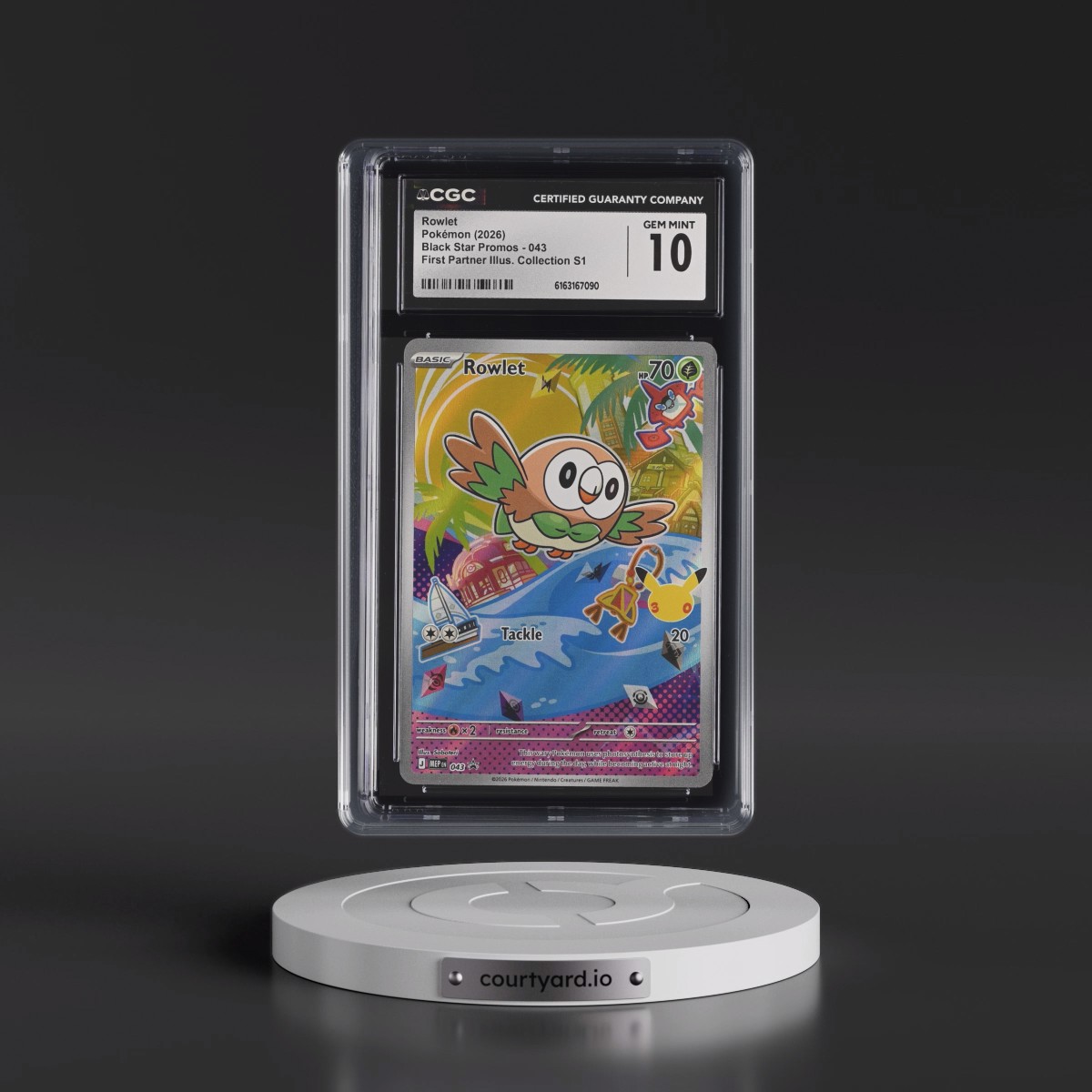 2025 Black Star Promos - Mega Evolution MEP EN #043 Rowlet - First Partner Illustration Collection Series 1 (Holo) (CGC 10 GEM MINT)